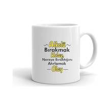 Bırakmak Kolay Baskılı Seramik Beyaz Kupa