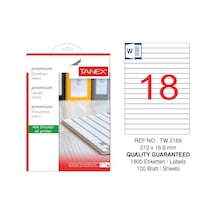 Tanex - Etiket Tw-2169 A4 100 sayfa 210X16.9