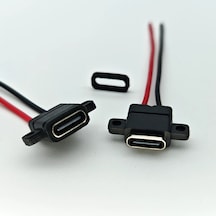 1 Adet 2 Pin Type-c Konnektör Şarj Giriş Soketi