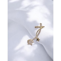 Yıldız Desenli Gold Earcuff Küpe Altın