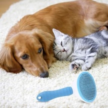 Kendini Temizleyen Kedi Ve Köpek Tüy Toplayıcı Tarak - Otomatik Tuşlu, Masaj Etkili Evcil Hayvan Bakım Fırçası