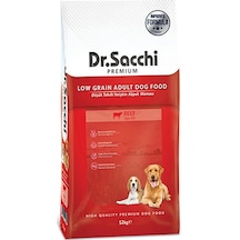 Dr. Sacchi Premium Sığır Etli Düşük Tahıllı Yetişkin Köpek Maması 12 KG