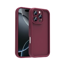 İphone 16 Pro Uyumlu Kılıf Kamera Korumalı Alt Ananas Kapak - Mürdüm Mürdüm
