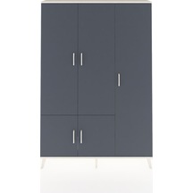Arges Dolap 7 Raflı 5 Kapaklı Tek Askılı 132x30x195 Aytaşı-antrasit/antrasit Antrasıt/antrasıt
