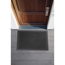 Dış Kapı Paspası, Siyah Pvc, 45x70 Cm, Dayanıklı Açık Bej