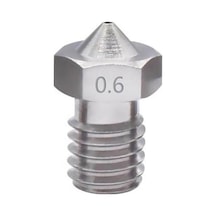 Koodmax 3d Yazıcı Printer E3d V5-v6 Mk8 Extruder 1.75mm / 0.6mm Paslanmaz Çelik Nozzle M6 - 2 Adet