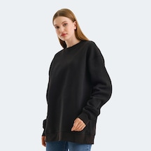 Slazenger VADIM Oversize Kadın Oversıze Siyah Sweatshirt