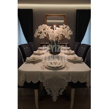 Salkım Masa Örtüsü 12 Kişilik Linen Kumas Sofra Takımı Diğer