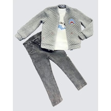 4-5-6 Yaş Kot Pantolonlu Pilot Mont Uzun Kollu Penye Sweat 3lü Erkek Çocuk Takımı Gri 4-5-6 Yaş Kot Pantolonlu Pilot Mont Uzun Kollu Penye Sweat 3lü Erkek Çocuk Takımı Gri