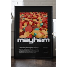 Mayhem Siyah Ahşap Çerçeveli Poster, Dekoratif Hediyelik Duvar Tablosu