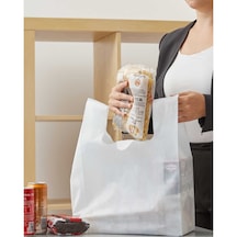 Büyük Boy Beyaz Poşet Şarküteri Market Poşeti 1 KG 29 x 57 CM 50'li