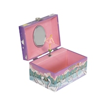 Geekyou Karton Ve Fiber Tahta Müzikli Kutuda Dans Eden Figür, Ayna Ve Kartun Desenli, Küçük Kızlar İçin Hediyelik Muzikli Gümüşlük Kutusu