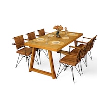 Neiwel Riza Doğal Ahşap Yemek Masası-120-300 Açık Ceviz