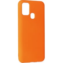 Hnrlıshp Newface Samsung Galaxy Uyumlu  M31 Kılıf Nano İçi Kadife Silikon - Turuncu