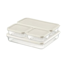 Çok Parçalı Saklama Kabı Seti, 4800 Ml Toplam Hacim, 4 Parça Beyaz
