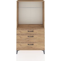 Arges Dolap Tek Raflı 3 Çekmeceli Tek Askılı 88x30x163 Çam-çam Atlas Çam