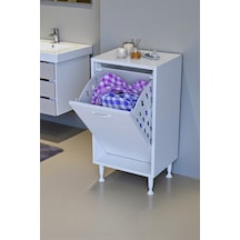 Eliusta Sare 45 Cm Beyaz Sepetli Banyo Dolabı,mutfak Dolabı 45x75x32,5 Cm Oyuncak Sepeti Çok Amaçlı Dolap Beyaz