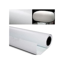 Karbon Fiber Folyo Hava Kanallı Araç Döşeme Kaplama Folyosu Beyaz 30 Cm X 1 Metre