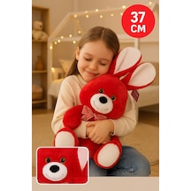 Kırmızı Tavşan Peluş 37 Cm Yumuşak Oyuncak, Hediye Peluş Tavşan, Çocuk Odası Dekor Peluş Diğer