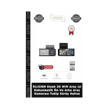 R1/5369 Siyah 2k Wifi Araç İçi Dokunmatik Ön Ve Arka Araç Kamerası Takip Sürüş Hafıza