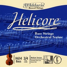 D'addario H614 Helicore Tek Kontrabas Mi E Teli 3/4 Güçlü Alt Frekans Desteği Odaklanmış Rezonans Ve Dayanıklı Krom Sargı
