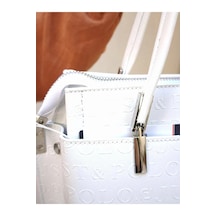 Just Polo Kadın Günlük Kullanıma Uygun Ayarlanabilir Askılı Şık El & Omuz Çantası Shoulder Bag Beyaz