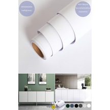 Trendpoint Kendinden Yapışkanlı 60cm 100cm Mat Beyaz Duvar Kağıdı Mutfak Tezgah Dolap Masa Kaplama