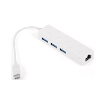 Dark Dk-ac-u31x3glwp Usb Type C To Rj45 Gigabit 3 X Usb 3.0 Hub Beyaz Ethernet Adaptör