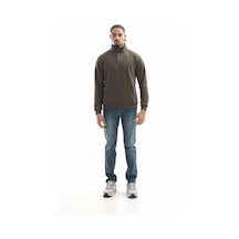 Boğazlı Sweatshirt Haki