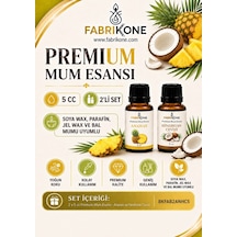 Premium Mum Esansı 5 Cc 2'li Set - Ananas, Hindistan Cevizi - Soya Wax, Parafin, Jel Wax Ve Bal Mumu Uyumlu Bkfab2anhc5 Karışık