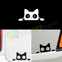 Saklanan Kedi Bagaj Ayna Oto Sticker Arma Etiket Yapıştırma