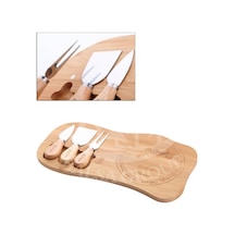 Bambu 4 Parça Peynir Sunum Tahtası Seti 33cm Bmb43 Sarı