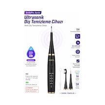 Exenar - Siyah - Diş Taşı Temizleme Cihazı Şarjlı Diş Fırçası Sonik Ultrasonik Akıllı Diş Taşı Temizleyici 5 Mod Ipx8