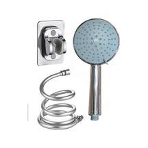 5 Fonksiyonlu. Preminyum Büyük Boy Krom Duş Başlığı 150cm Pvc Hor Beyaz