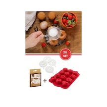 12'li Karma Silikon Kek Kalıbı Ve Pasta Süsleme Şablonu, Kahve, Tatlı Şekillendirici Süsleme Aparatı İkili Set