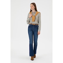 U.S. Polo Assn. Kadın Koyu Mavi Slim Flare Jean Pantolon 50308102-DN0023