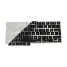 Apple Magic Keyboard 2 Uyumlu A1644 Klavye Koruyucu Türkçe Q Silikon Kapak Ultra İnce 0,3mm Toz, Sıvı & Kir Koruma Şeffaf/siyah
