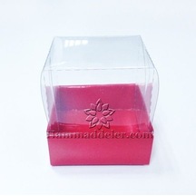Kırmızı Asetat Kutu 5.5x5.5x2 Cm 50 Adet