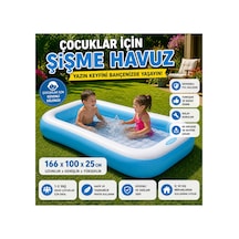 Çocuk Şişme Havuz 166x100x25 Cm Yumuşak Tabanlı Aile Havuzu