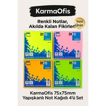 75x75mm Yapışkanlı Not Kağıdı 4 Lü Set
