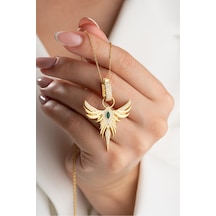 Çekirdekjewelry 925 Ayar Gümüş Zümrüdüanka Kolye Sarı
