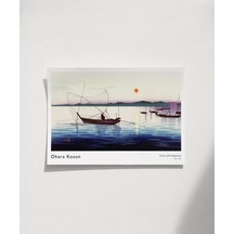 Çerçevesiz Poster Ohara Koson Tekneler Ve Batan Güneş