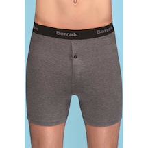 Berrak 10 Adet Füme Renk Düğmeli Likralı Boxer Füme