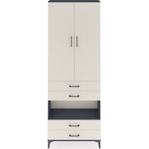 Arges Dolap 5 Raflı 4 Çekmeceli 2 Kapaklı 88x30x243 Antrasit-... Antrasit