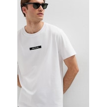 Mavi M0613528-620 Mavi Black Baskılı T-shirt Erkek Tişort Beyaz