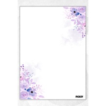 A5 Çiçek Bloknot Çizgisiz Defter - 50 Yaprak - Memopad - Notepad - Not Defteri - Not Kağıdı - 1970 Çok Renkli