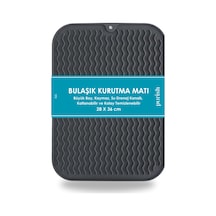 Bulaşık Kurutma Matı Tpe 28x36 Cm, Kaymaz, Bardak & Tabak Kurutma Pedi Antrasit Gri Wave Pl Diğer