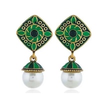 Supermarket1 Bohemya Uzun Küpeler Bayan Renkli Retro Akrilik Püskül Küpe Yunnan Etnik Stili Küpe Weh282 Yeşil - Renkli Akrilik Küpe, Etnik Tasarım, Kadın İçin Yeşil