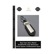 Özel Seri Deri Metal Anahtarlık Cep Aksesuarı Giriş Eşyası Fonksiyonel Eşya