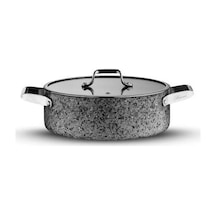 Brioni Stone-h Çizilmez Yanmaz Yapışmaz İndüksiyonlu 22 Cm Basık Tencere Gri